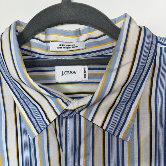 J Crew Mens Long Sleeve 100% Cotton Stripped Button Down Shirt - Large - Picture 2 of 3